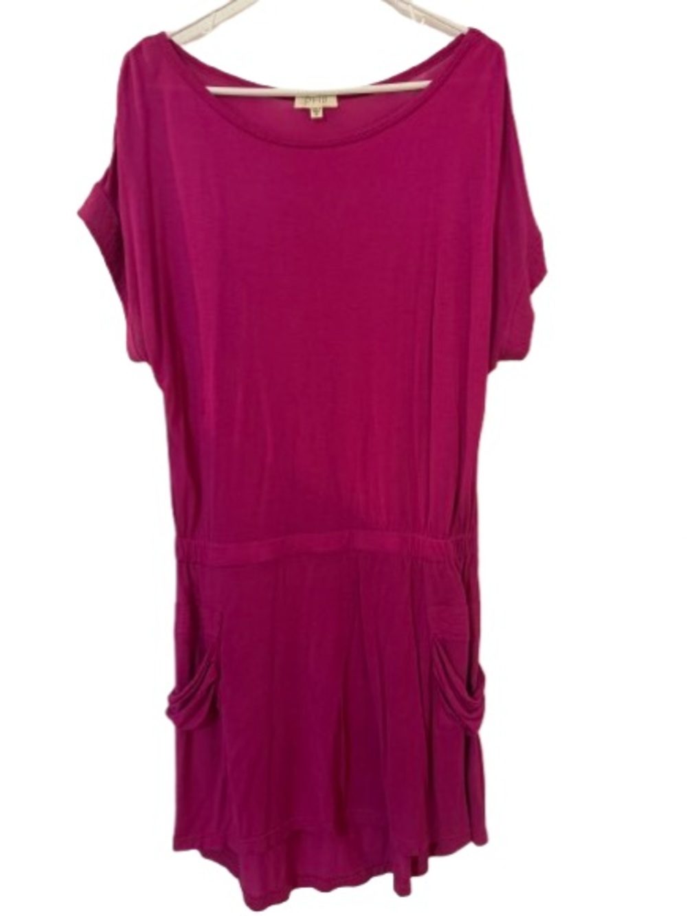 Bebe-PH8 Magenta Athleisure Dress  Short Sleeve,Pockets - Rare- Size M